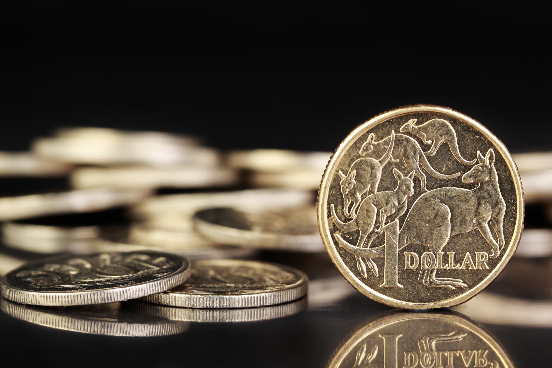 Australian 1 dollar coins.